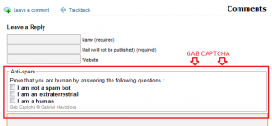 Screenshot of Gab Captcha